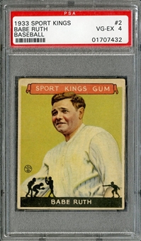 1933 Goudey Sport Kings #2 Babe Ruth - PSA VG-EX 4